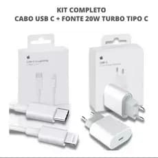 Carregador iPhone 20W Turbo - Carregamento Rápido, Compatível com iPhone e iPad, Cabo Apple Incluso