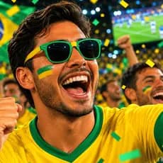 Óculos De Sol Verde E Amarelo Torcedor Brasil Copa Futebol mundo seleção Unissex UV400