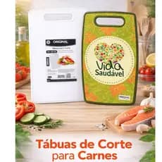 Tábua de cozinha para corte tamanho 37 X 23cm - Churrasco Legumes Plástico Resistente