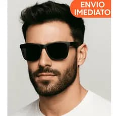 Óculos de Sol Preto Masculino e feminino | Lente Preta UV400 | Estilo Moderno Leve e Confortável