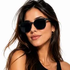 Óculos de Sol Retrô Hexagonal Premium Unissex Estilo Vintage com Lente Preta UV400