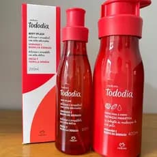 Hidratante Corporal e Body Splash Morango e Baunilha Dourada Natura Tododia