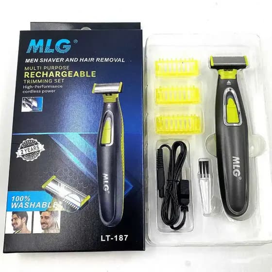 MLG Barbeador Elétrico Aparador De Barbear Homem Masculino Limpeza Facial Lavável Barba Recarregável