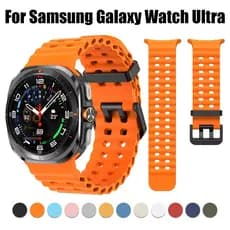 Pulseira Esportiva De Silicone Marinha Para Samsung Galaxy Watch Ultra Banda 47mm