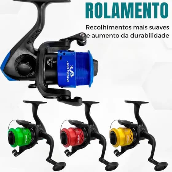 Molinete De Pesca Carretel Jau Pesca Jp250 1 Rolamento 5.1:1
