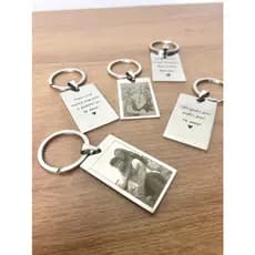 Chaveiro Personalizado com Gravação a Laser - Aço Inox - Fotogravação - Personalize o seu!
