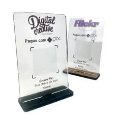 Placa Pix - Acrílico Transparente - Qr Code / Google / Wifi / Insta - Personalizada