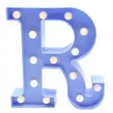 Letra Azul Luminária Led 3D Decorativa