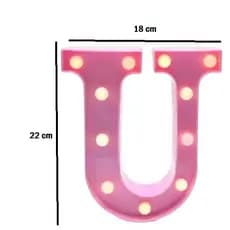 Letra Rosa Luminária Led 3D Decorativa