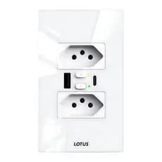 Tomada Inteligente Branca Com Wi-fi E Entrada Usb 4x2 Lotus