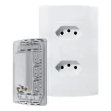 Tomada Dupla 10a Com Placa Branca 4x2 Pluzie