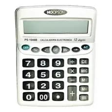 Calculadora Eletrônica Branca 12 Dígitos - PS-1048B Hoopson