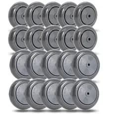 Kit 10 Rodinha 412 + 10 Roda 512 Pvc Carrinho Supermercado