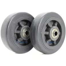 Par Roda 6x2 Termoplástica PVC 15x5 CM Rolamento Esfera Duplo Carrinho Prancha Andaime Carga 280KG