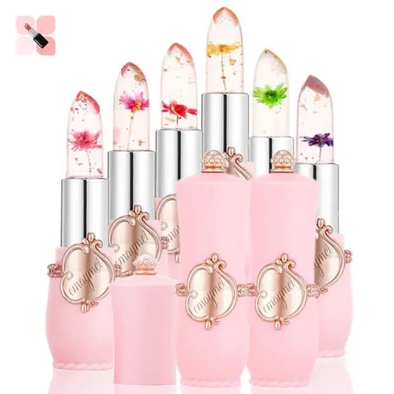 Batom Muda De Cor Com Flor Transparente De Longa Duração Na Temperatura
