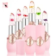 Batom Muda De Cor Com Flor Transparente De Longa Duração Na Temperatura
