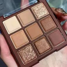 Paleta De Sombras De Chocolate-9 Tons De Marrom natural E Dourado , Com Brilho Efeitos Foscos , Maquiagem Duradoura Para