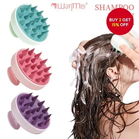 Escova De Shampoo De Silicone Macio Limpa E Remove Caspa , Massageia O Couro Cabeludo Alivia Coceira