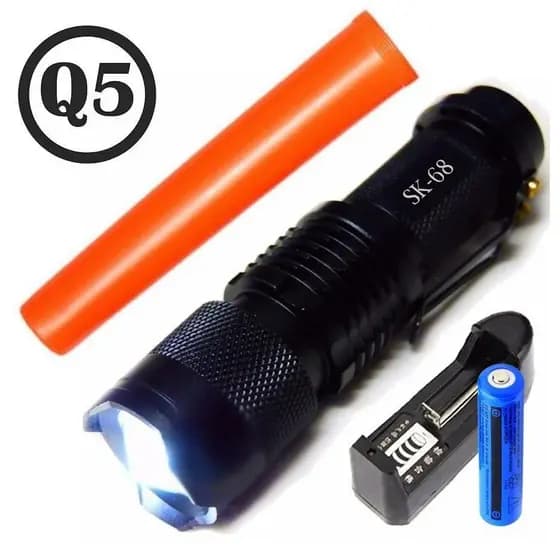 Mini Lanterna Recarregável Sinalizador + Bateria Extra