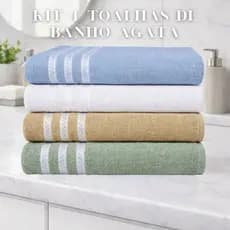 Kit 4 Toalhas De Banho Agata - 100% Algodão - Toalhas K&C.