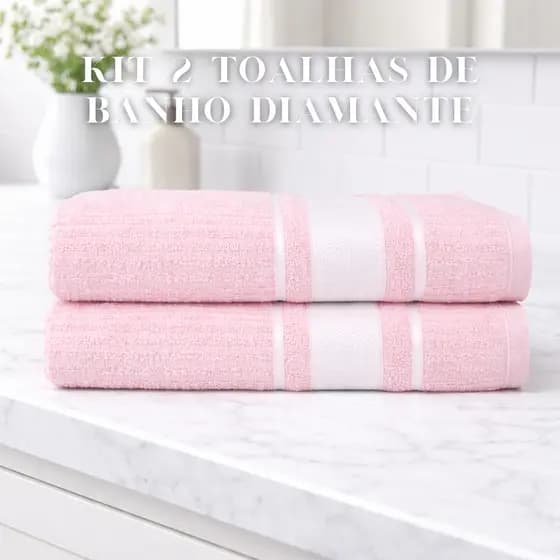 Kit 2 Toalhas de Banho Diamante - 100% Algodão - Toalhas K&C