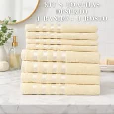 Kit 8 Toalhas Deserto - 4 Banho + 4 Rosto - 100% Algodão - Toalhas K&C