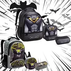 Mochila Infantil Menino Escolar Hero Masculina Reforçada Costas Lancheira Térmica e Estojo