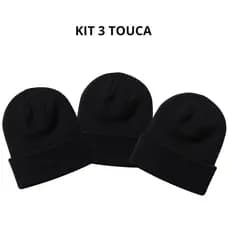 Kit 3 Gorro Preto Básico Inverno Touca para o Frio Unissex Adulto