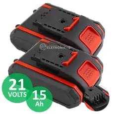 Bateria Kit com Duas Unidades 21V para Ferramentas  Alta Autonomia e Desempenho – BATLUATEK21V15A