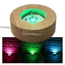 Base Com Leds Ilumina Objetos 3d Usb RGB Colorido 23220RGB