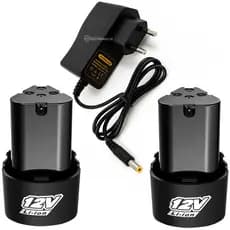Fonte de Alimentação + 2 Baterias Lítio 12V 1.3Ah para Parafusadeiras e Ferramentas Profissionais – KIT101