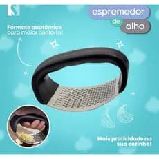 Amassador Triturador Espremedor de Alho Inox Manual Modelo Canoa