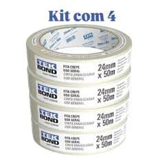 Fita Crepe 24mm X 50m - TEK BOND - 4 unidades
