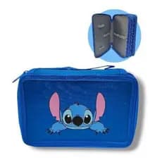 Estojo box Stich 4 ziper estojo escolar estojo de lapiz estojo com divisorias grande capacidade com 4  niveles...