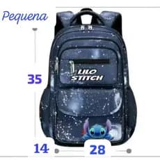 mochila escolar stich desenho de espaço juvenil impermeável