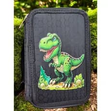 estojo escolar box Dinossauro 72 canetas 4 zíper