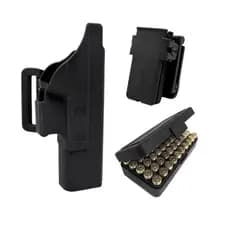 Kit  Coldre Adm Glock G17, G19, G19x + 01 Porta Carregador Universal + 01 Porta Munição Retangular