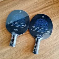 Raquete Profissional Tênis  de mesa/ Ping Pong Preta e azul Boer Lion Híbrida Clássica