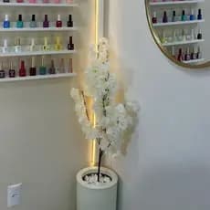 Arranjo Artificial Cerejeira Japonesa Branca Vaso Para Plantas Pedra Decoração Sala