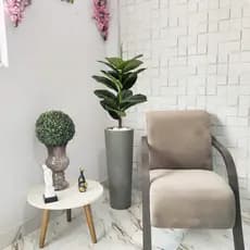 Arranjo Ficus Lyrata Verde Artificial Vaso Pedra Plantas Decoração Sala