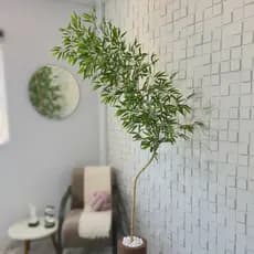 Planta Artificial Bambu Arranjo Curvado Decoração Sem Vaso Galho Curvo
