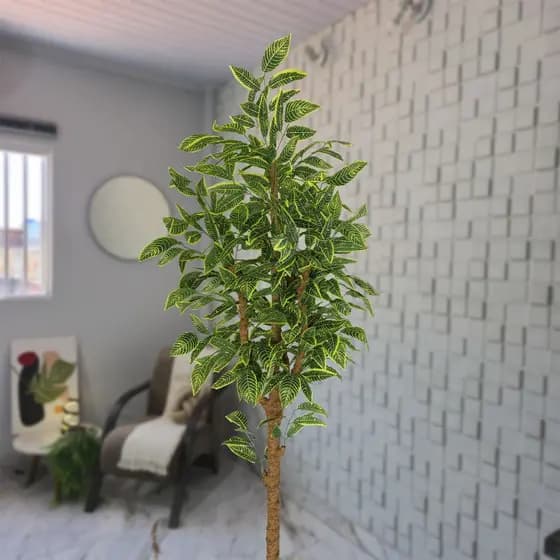 Croton Artificial Brasileirinho Grande 220cm Sem Vaso Decoração