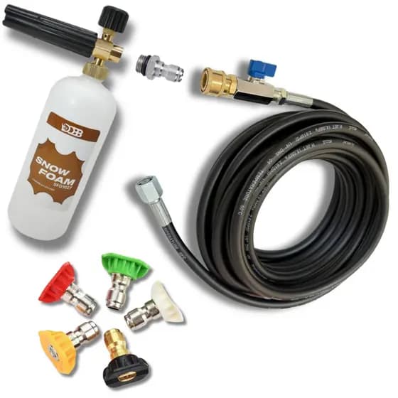 Mangueira 10m com registro bicos coloridos e Snow Foam compatível com lavadora wap ousada plus