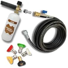 Mangueira 10m com registro bicos coloridos e Snow Foam compatível com lavadora wap ousada plus