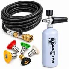 Kit Mangueira com registro engate rápido bicos coloridos e Snow Foam compatível lavadoras Wap