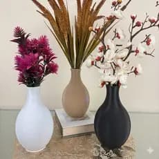 Vaso Decorativo Canelado Slim Minimalista 18 cm - Linha Premium Impressão 3D Mesa - Quarto - Sala