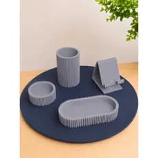 Kit Organizador de Mesa Escritório 4 Peças Porta Canetas Porta Clips Porta Celular Bandeja