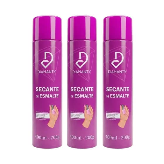 KIT Spray Secante Esmalte Diamanty 400ml (3 unidades)