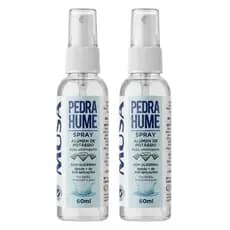 KIT Pedra Hume Spray 60ML Antitranspirante MUSA Adstringente Cicatrizante (2 unidades)
