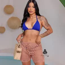 Shorts saida de praia trico feminina shorts de praia